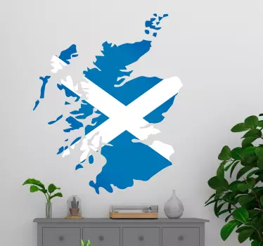 Scotland Flag Map Wall Sticker - TenStickers