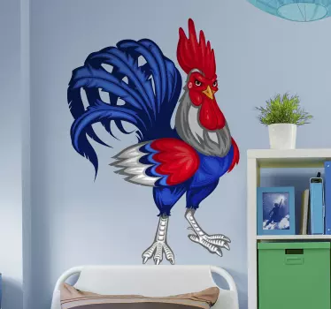 French rooster illustration sticker - TenStickers