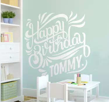 Personalised Happy Birthday Wall Sticker - TenStickers