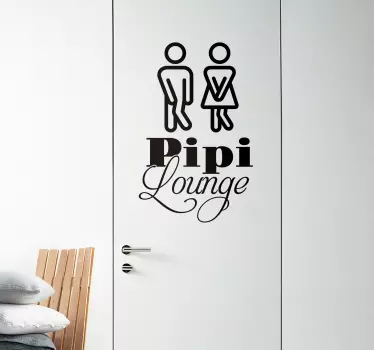 Pipi lounge bathroom door sticker - TenStickers