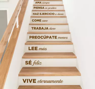 Whatyiu - Pegatinas de vinilo para escaleras, diseño de letras