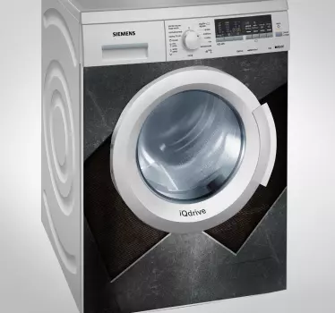 Metal efektli çamaşır makinesi çıkartması - TenStickers