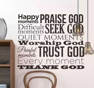 Praise God religious wall sticker - TenStickers