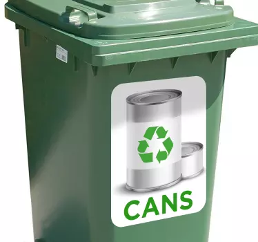 Recycling Cans Bin Sticker - TenStickers