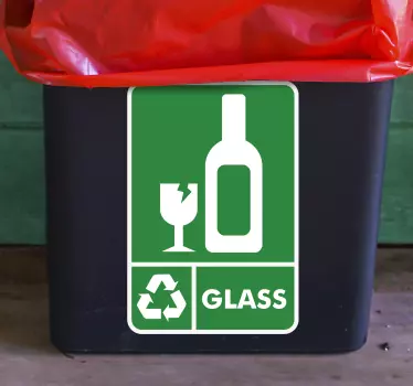 Recycle Glass Bin Sticker - TenStickers