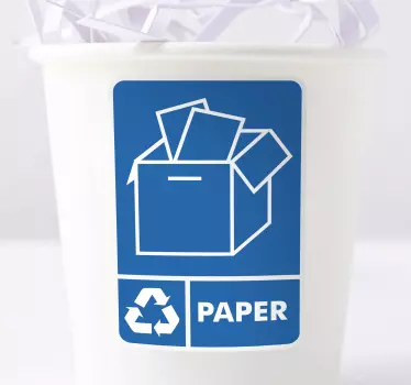 Recycle Paper Bin Sticker - TenStickers