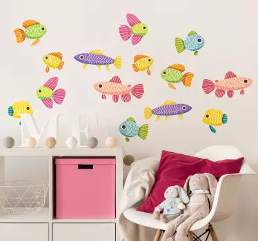 Stickers poissons aquarium enfant - TenStickers