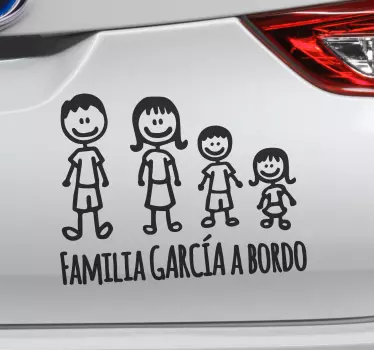 Vinilo coche personalizado con nombre familia - TenVinilo