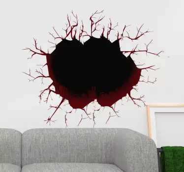 3D Hole Living Room Wall Decor - TenStickers