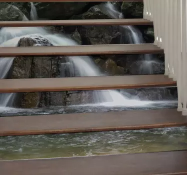 Waterfall Nature Staircase Stickers - TenStickers