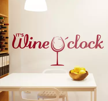 Wandtattoo it´s Wine o` clock - TenStickers