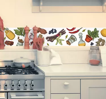 Themed kitchen border food sticker - TenStickers