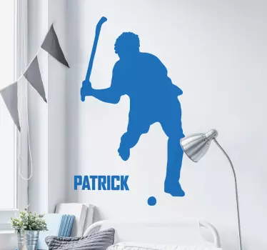 Male Hockey Player Customisable Wall Sticker - TenStickers