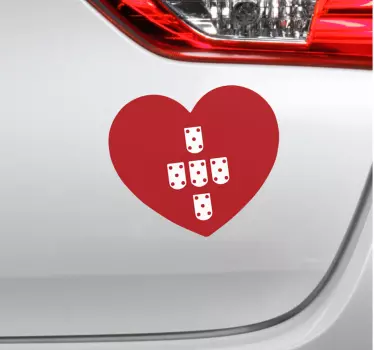 decorative heart Portugal Car Sticker - TenStickers