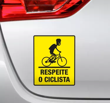 Respect the cyclist Car Sticker - TenStickers
