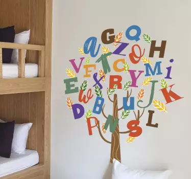 Sticker Chambre Arbre Alphabet pour Enfant - TenStickers
