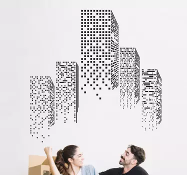 Sticker met visuele effecten Wolkenkrabber verlichting - TenStickers