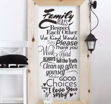 Family Rules Wall Sticker - TenStickers