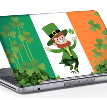 Irish flag laptop  sticker - TenStickers