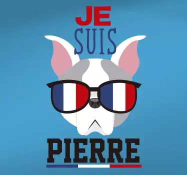 French dog flag vinyl sticker - TenStickers