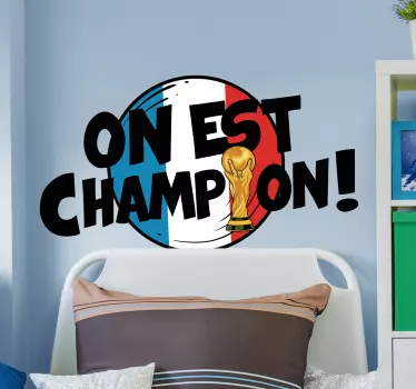 we are champions FR football wall sticker - TenStickers
