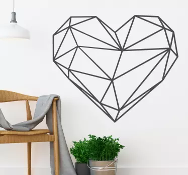 Wzór na ścianę serce origami - TenStickers