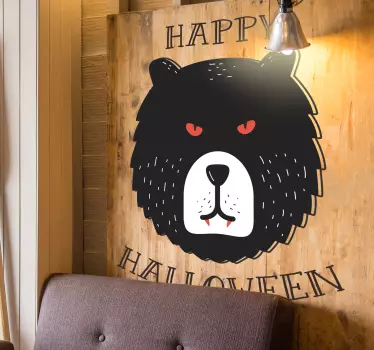 Grizzly Bear Happy Halloween Sticker - TenStickers