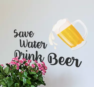 Save Water Drink Beer Wall Sticker - TenStickers