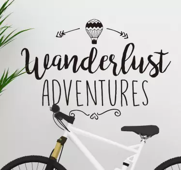 "wanderlust eventyr" + luftballon væg klistermærke - TenStickers