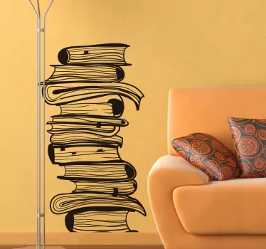 Stack of Books Wall Sticker - TenStickers