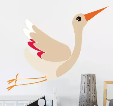 Flying Stork Wall Sticker - TenStickers