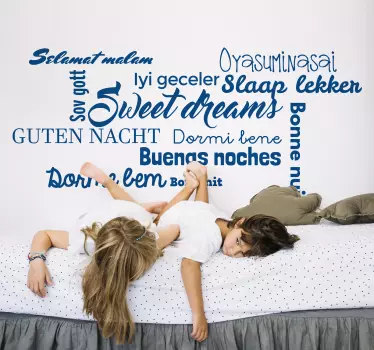 Good Night in Different Languages Wall Sticker - TenStickers