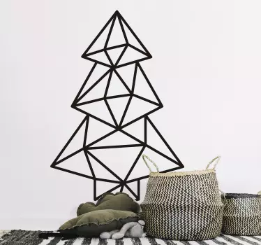 Geometric Christmas Tree Sticker - TenStickers