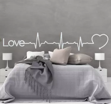 Sticker Amour Électrocardiogramme Love - TenStickers
