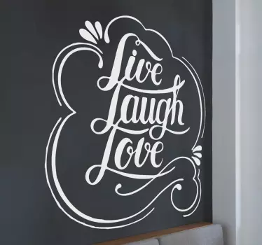 Wandtattoo Wohnzimmer Live Laugh Love Liebe - TenStickers