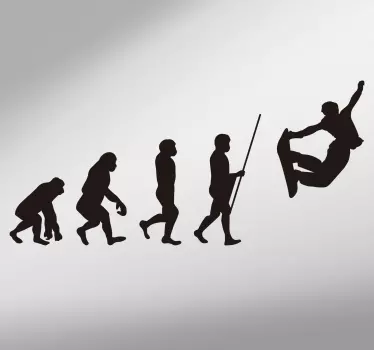 Evolution of Man Snowboard Theme Wall Sticker - TenStickers