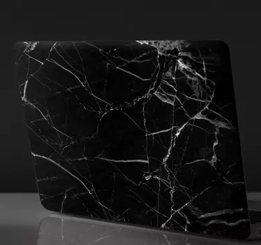 Negru autocolant de marmură pentru laptop - TenStickers