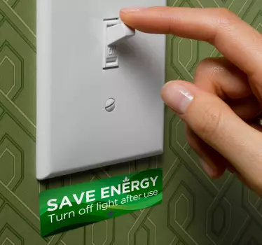 Save Energy Light Switch Sticker - TenStickers