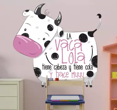 children's song the cow lola wall sticker - TenStickers