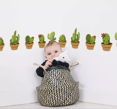 Cactus Collection Wall Stickers - TenStickers