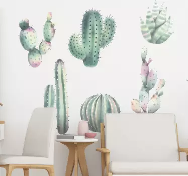 Nordic Style Cactus Wall Stickers - TenStickers