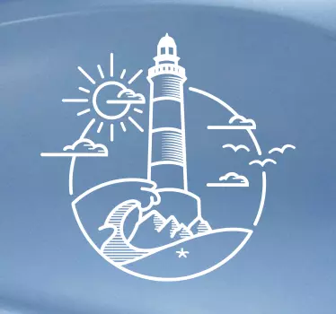Lighthouse Illustration Sticker - TenStickers