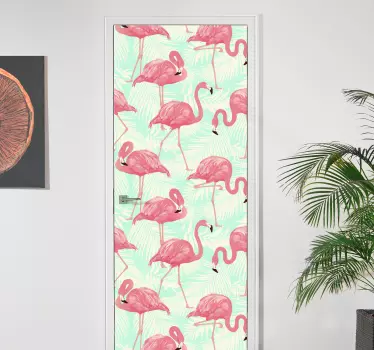 Painted Flamingos Wall Sticker - TenStickers