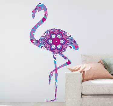 Mandala Flamingo Wall Sticker - TenStickers