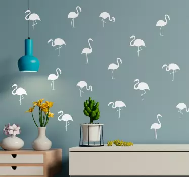 Monocolour Flamingos Wall Stickers - TenStickers