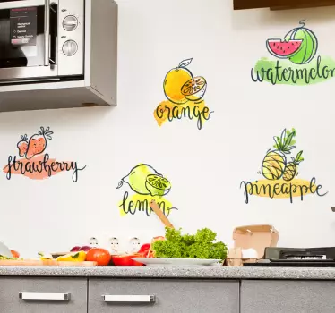 Named Fruit Wall Stickers - TenStickers