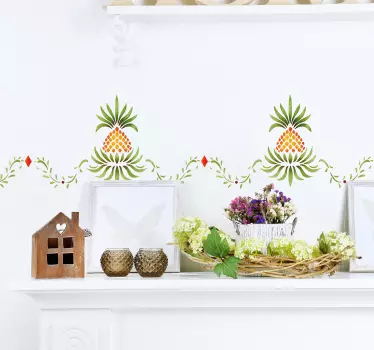 Tropical Pineapples Wall Sticker - TenStickers