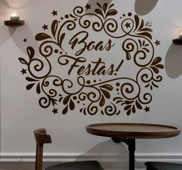 Autocolantes decorativos de Natal Pinheiro feliz natal pt - TenStickers