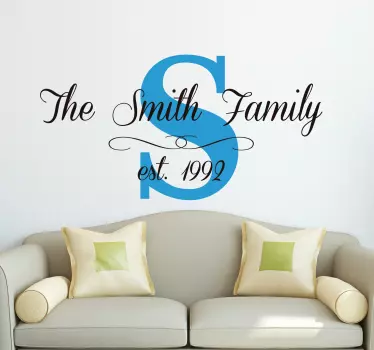 Customisable Family Name Date Wall Sticker - TenStickers