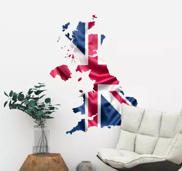 İngiltere harita bayrak çıkartması - TenStickers